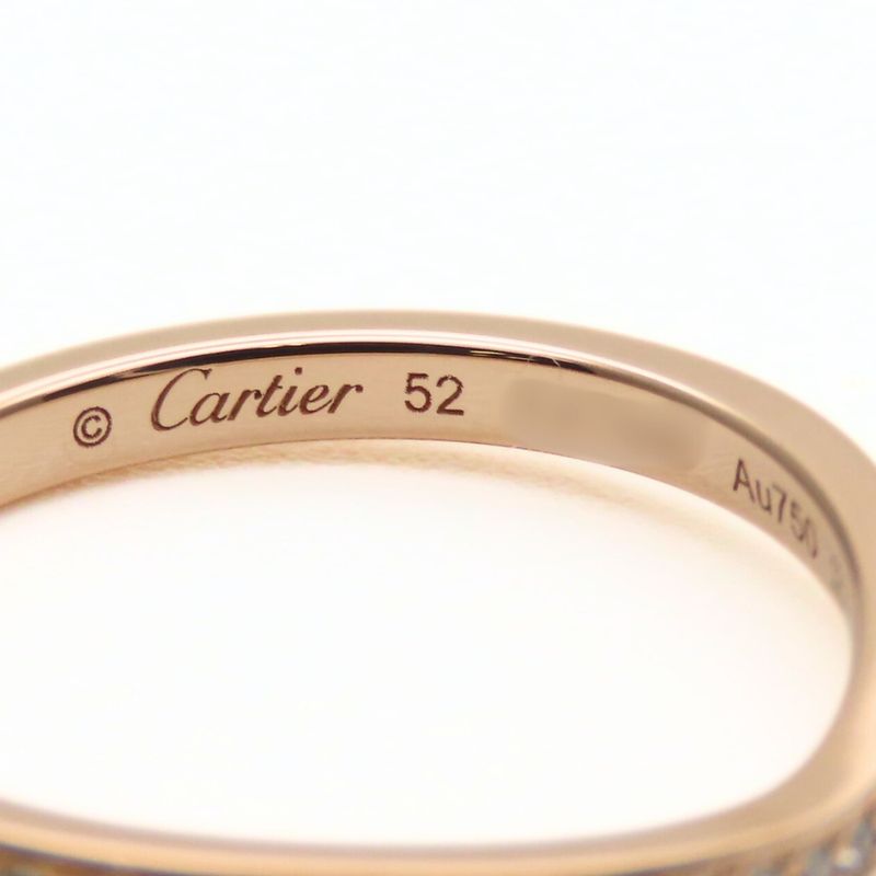 Cartier Ring - Ballerina Curved Wedding 52 18k Pink Gold Diamond Approx 2.2g