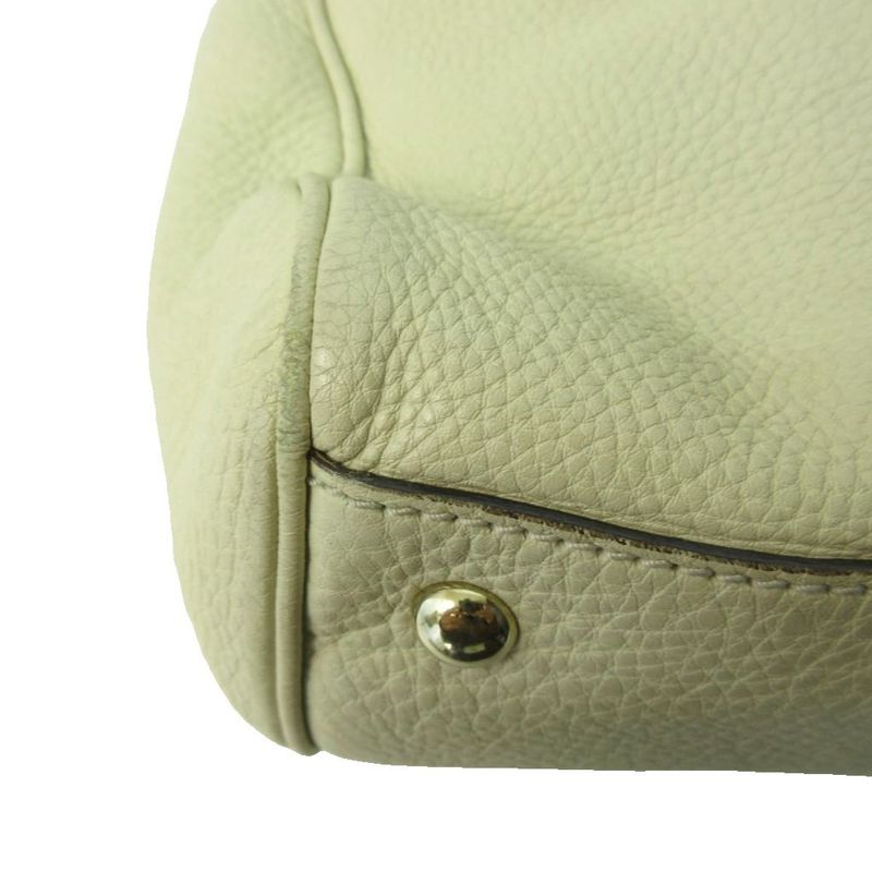 Gucci Bamboo 2way Handbag Shoulder Bag Leather White 323600 1125