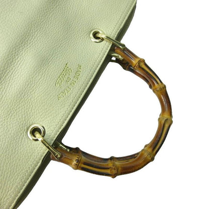 Gucci Bamboo 2way Handbag Shoulder Bag Leather White 323600 1125