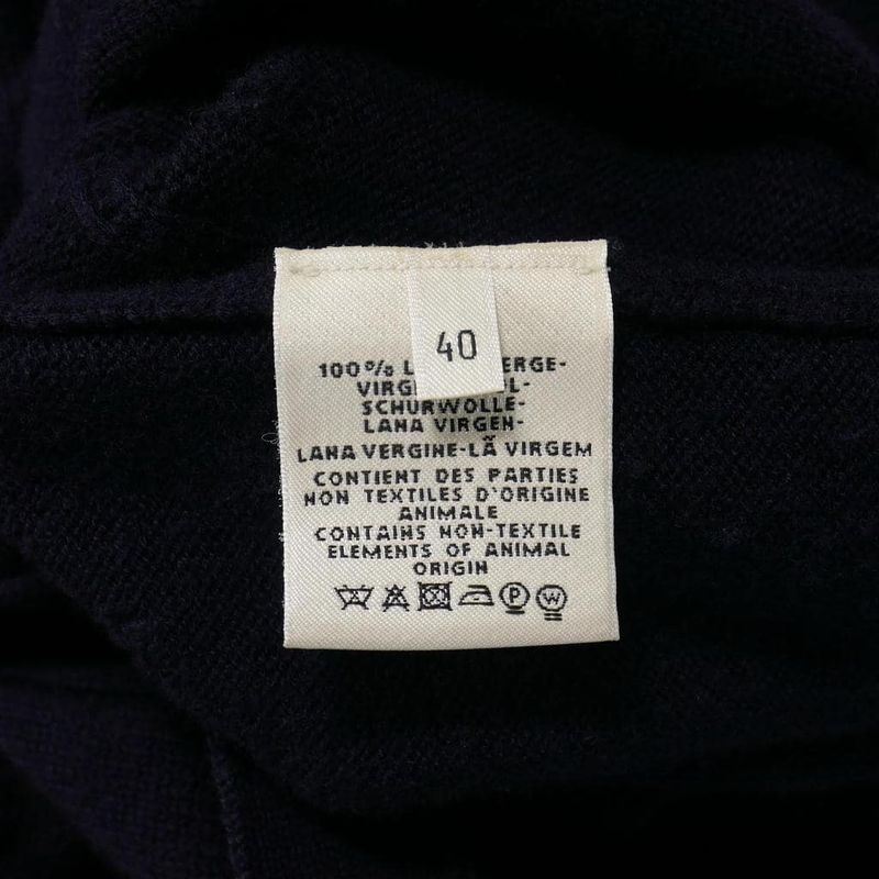 Hermes Margiela Period H Motif Knit Cardigan Sweater 40 Navy Blue Navy