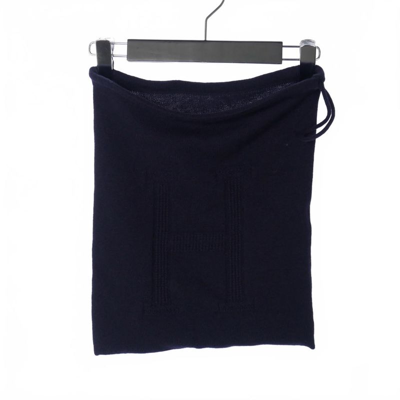 Hermes Margiela Period H Motif Knit Cardigan Sweater 40 Navy Blue Navy