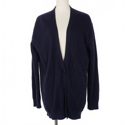 Hermes Margiela Period H Motif Knit Cardigan Sweater 40 Navy Blue Navy