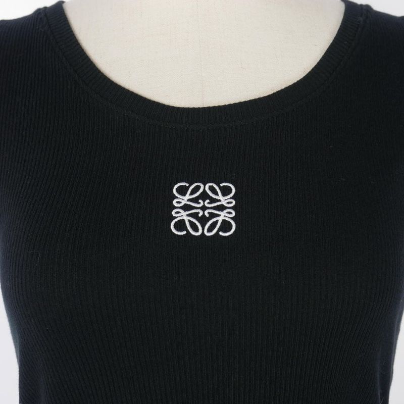 Loewe Logo Tank Top Cropped U Neck S Black 1726718