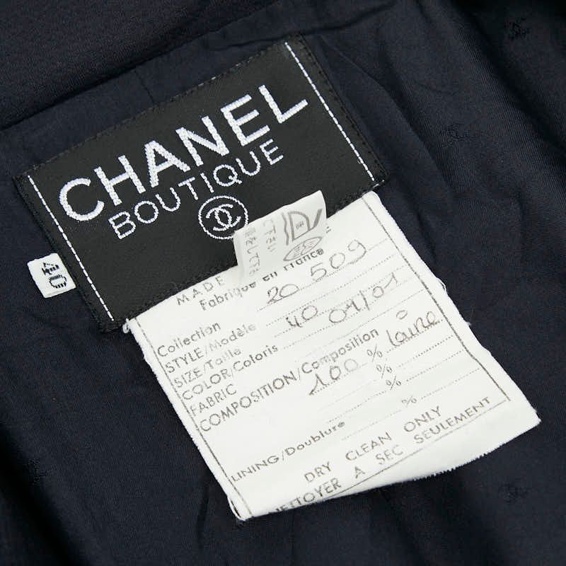 Chanel Coco Mark Button Jacket Double Skirt Setup Size: 40 Black Ladies Chanel