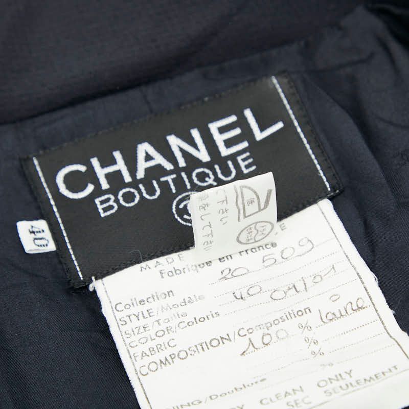 Chanel Coco Mark Button Jacket Double Skirt Setup Size: 40 Black Ladies Chanel