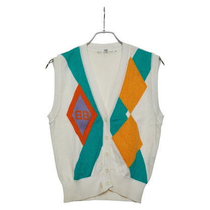 Balenciaga Knit Vest Size: M White Multicolor Cotton Women's Balenciaga