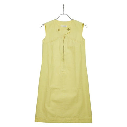 Chanel Sleeveless Dress Size: 38 P17031v09597 Yellow Cotton Women's Chanel