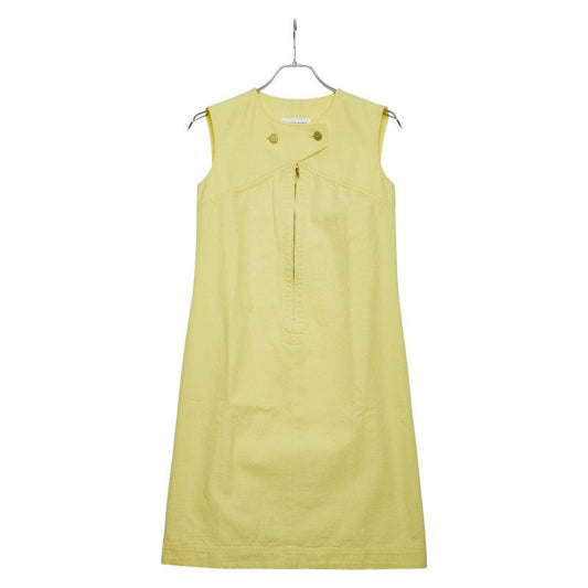 Chanel Sleeveless Dress Size: 38 P17031v09597 Yellow Cotton Women's Chanel