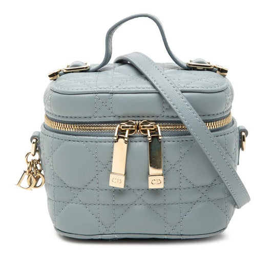 Dior Canage Lady Dior Micro Vanity Bag Shoulder Bag 2way Light Blue Leather
