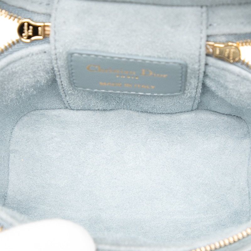 Dior Canage Lady Dior Micro Vanity Bag Shoulder Bag 2way Light Blue Leather
