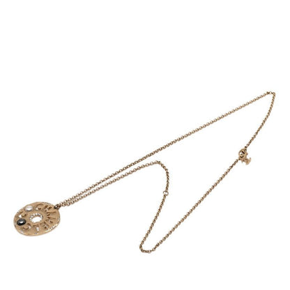 Chanel Chain Pendant Necklace Gold Plated Rhinestone Ladies Chanel