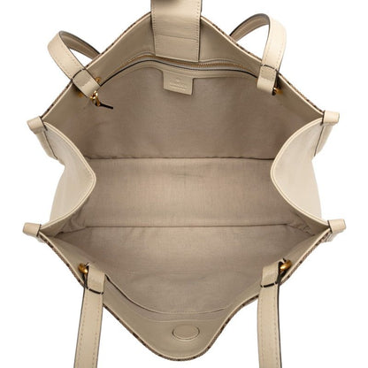 Gucci GG Canvas Horsebit 1955 Tote Shoulder Bag 623694 Beige White Canvas