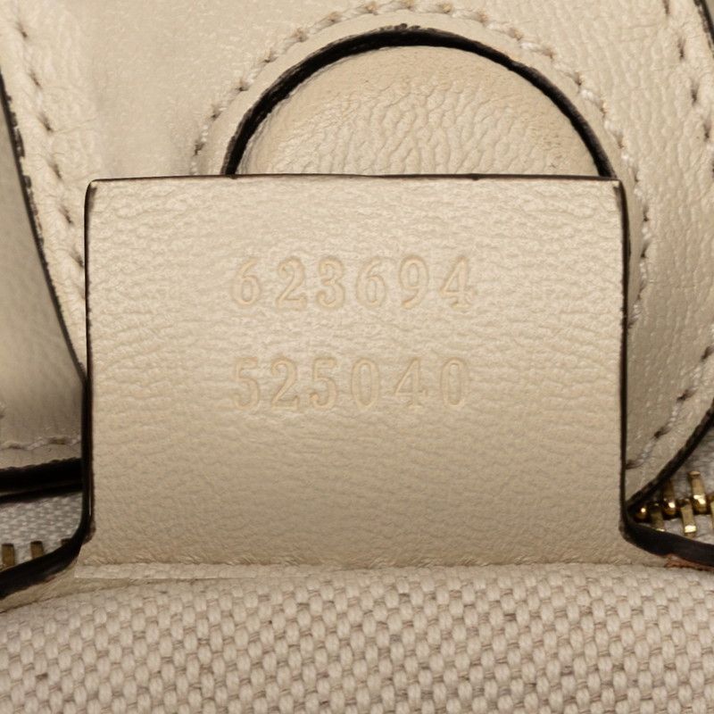 Gucci GG Canvas Horsebit 1955 Tote Shoulder Bag 623694 Beige White Canvas