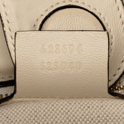 Gucci GG Canvas Horsebit 1955 Tote Shoulder Bag 623694 Beige White Canvas