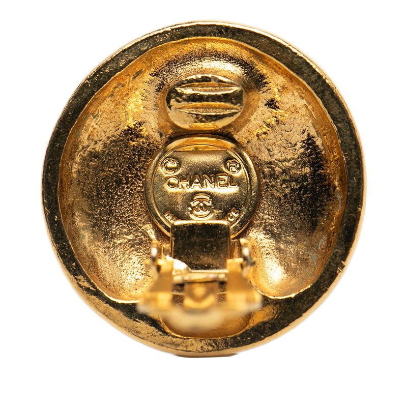 Chanel Logo Round Gold Plated Ladies Chanel
