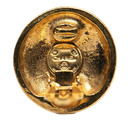 Chanel Logo Round Gold Plated Ladies Chanel
