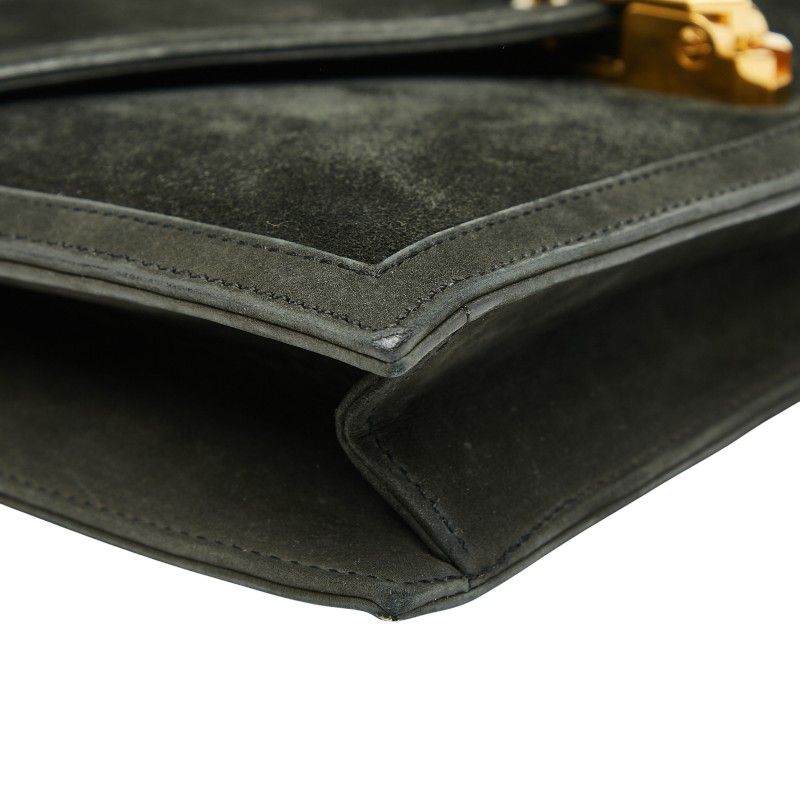 Hermes Alcazar Chain Shoulder Bag Grey Black Gold Dobris Women Hermes