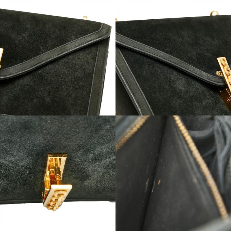 Hermes Alcazar Chain Shoulder Bag Grey Black Gold Dobris Women Hermes