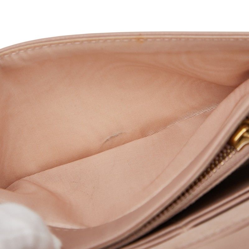 Dior Studs Dior Ama Crossbody Chain Wallet Shoulder Bag Pink Beige Leather