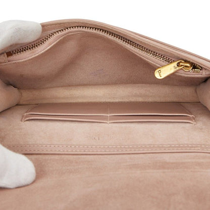 Dior Studs Dior Ama Crossbody Chain Wallet Shoulder Bag Pink Beige Leather