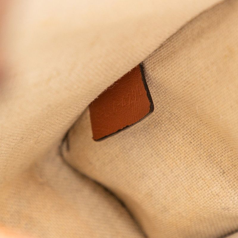 Celine Saint Tropez Mini Vertical Handbag Shoulder Bag 2way Ivory Brown Canvas