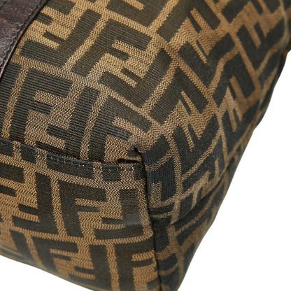 Fendi Zucca Handbag Tote Bag Brown Canvas Leather Women's Fendi