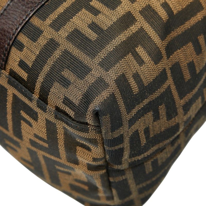 Fendi Zucca Handbag Tote Bag Brown Canvas Leather Women's Fendi