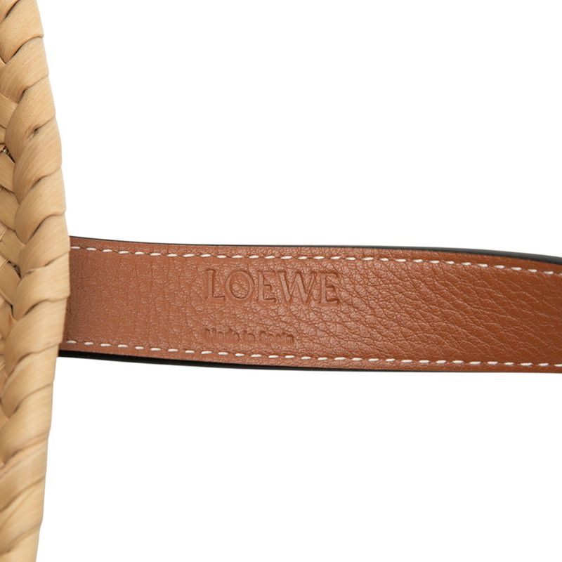 Loewe Anagram Basket Bag Small Handbag Bag Beige Brown Raffia Leather Women