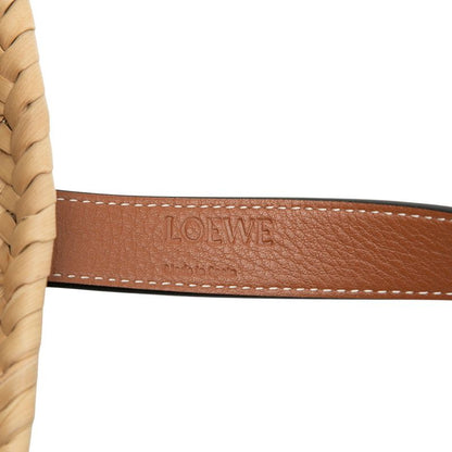 Loewe Anagram Basket Bag Small Handbag Bag Beige Brown Raffia Leather Women