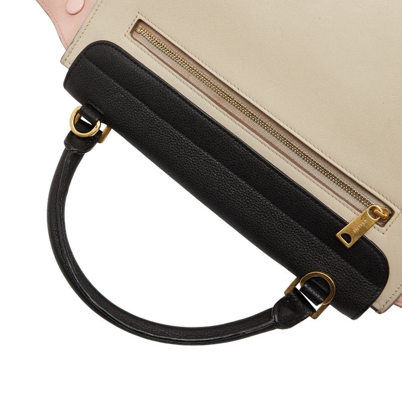 Celine Trapeze Small Tricolor Handbag Shoulder Bag 2way White Multicolor