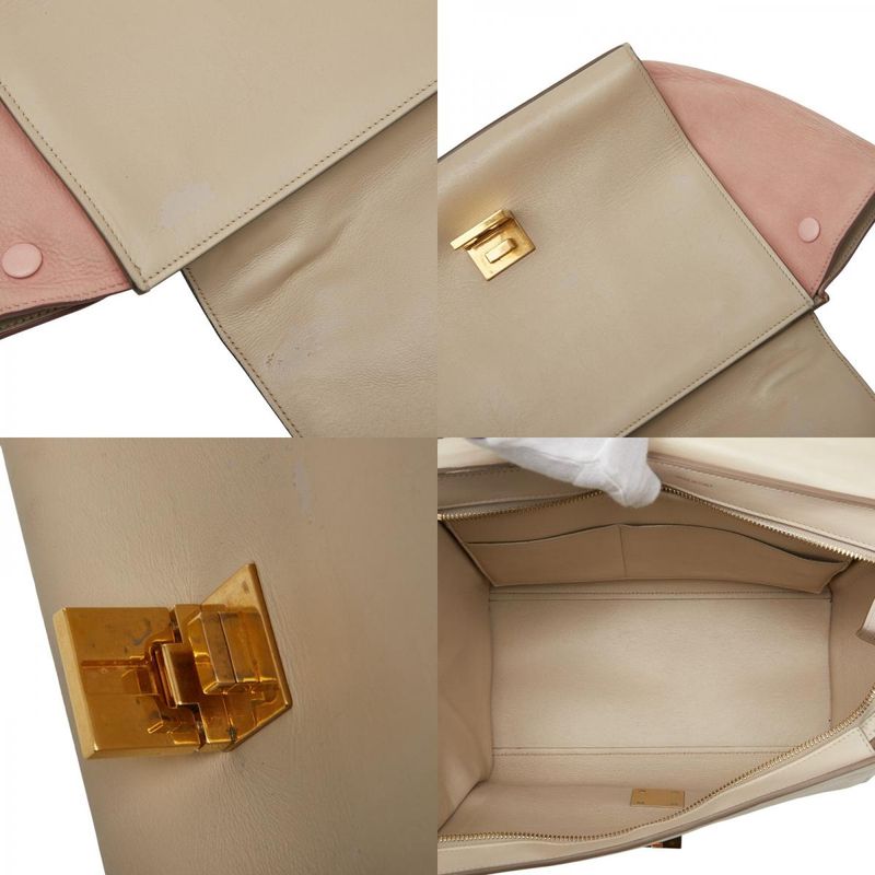 Celine Trapeze Small Tricolor Handbag Shoulder Bag 2way White Multicolor