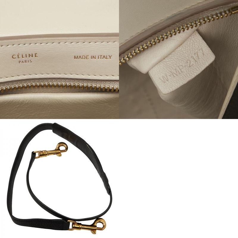 Celine Trapeze Small Tricolor Handbag Shoulder Bag 2way White Multicolor