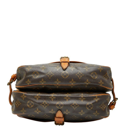 Louis Vuitton Monogram Saumur 30 Diagonal Shoulder Bag M42256 Brown PVC Leather
