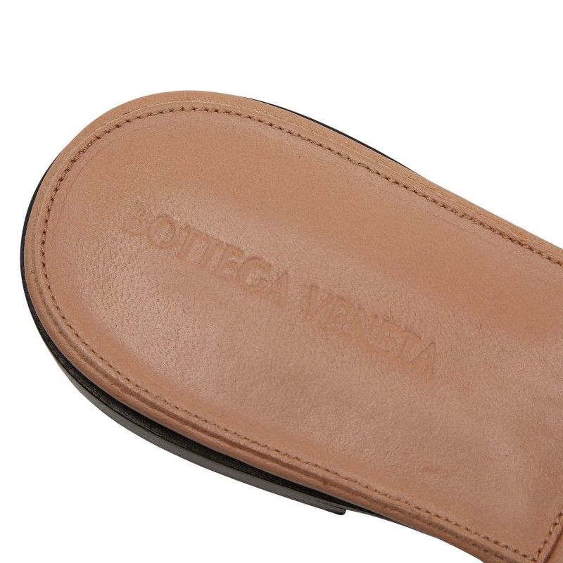 Bottega Veneta Intrecciato Lido Sandals Flat Sandals Size: 38 Beige Leather