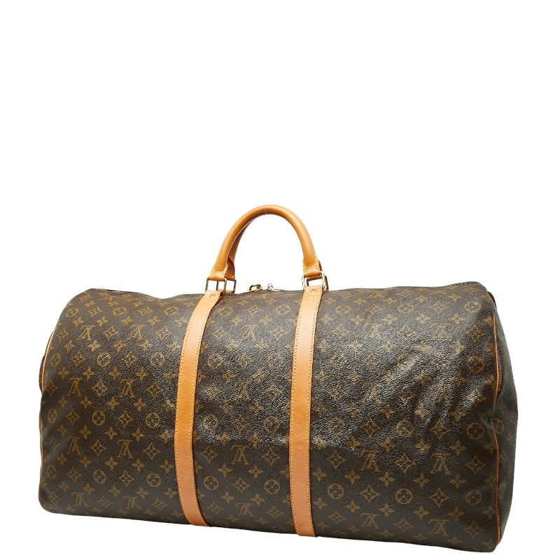 Louis Vuitton Monogram Keepall 60 Boston Bag Travel Bag M41422 Brown PVC