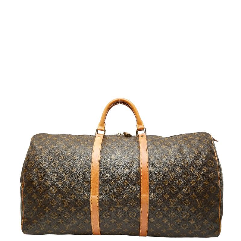 Louis Vuitton Monogram Keepall 60 Boston Bag Travel Bag M41422 Brown PVC
