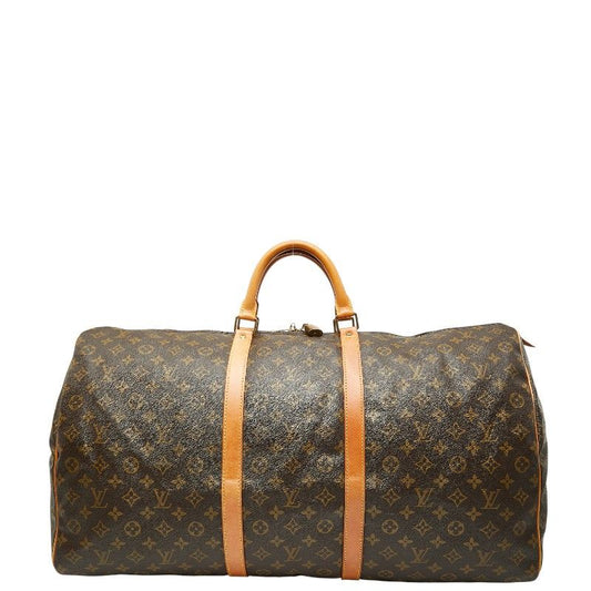 Louis Vuitton Monogram Keepall 60 Boston Bag Travel Bag M41422 Brown PVC