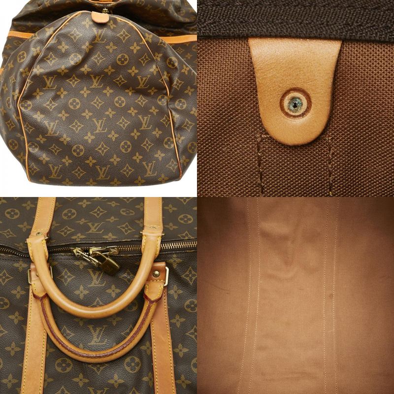 Louis Vuitton Monogram Keepall 60 Boston Bag Travel Bag M41422 Brown PVC