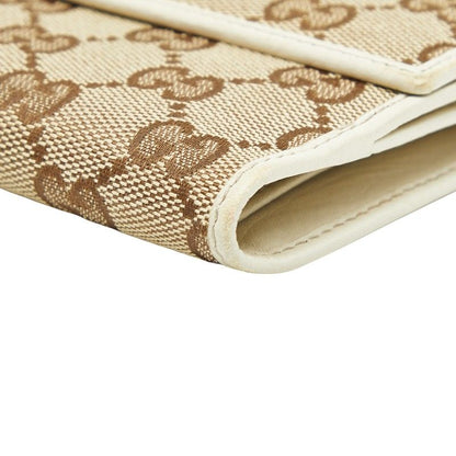 Gucci GG Canvas 212090 Beige Ivory Canvas Leather Women's Gucci