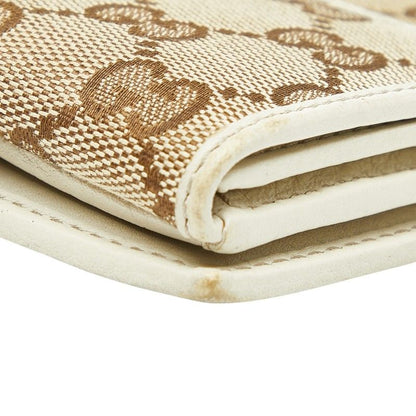 Gucci GG Canvas 212090 Beige Ivory Canvas Leather Women's Gucci