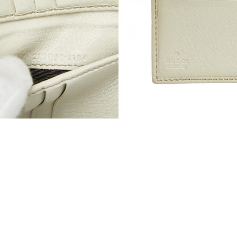 Gucci GG Canvas 212090 Beige Ivory Canvas Leather Women's Gucci