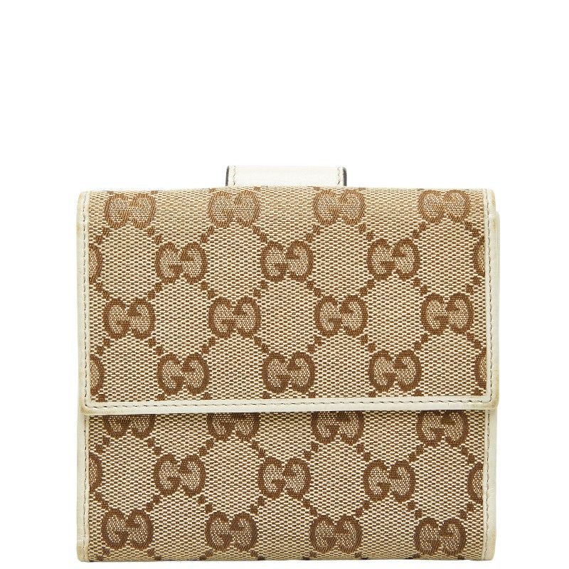 Gucci GG Canvas 212090 Beige Ivory Canvas Leather Women's Gucci