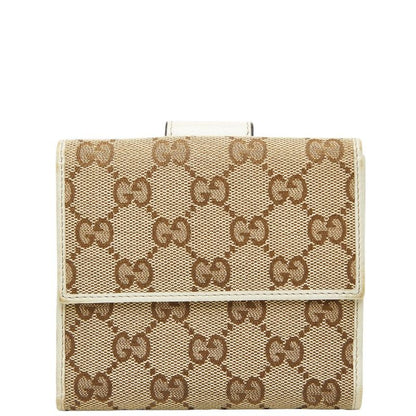 Gucci GG Canvas 212090 Beige Ivory Canvas Leather Women's Gucci