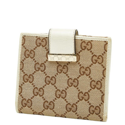 Gucci GG Canvas 212090 Beige Ivory Canvas Leather Women's Gucci