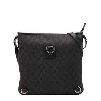 Gucci GG Canvas Abby Crossbody Shoulder Bag 268642 Black Canvas Leather Women's