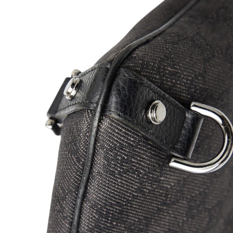 Gucci GG Canvas Abby Crossbody Shoulder Bag 268642 Black Canvas Leather Women's