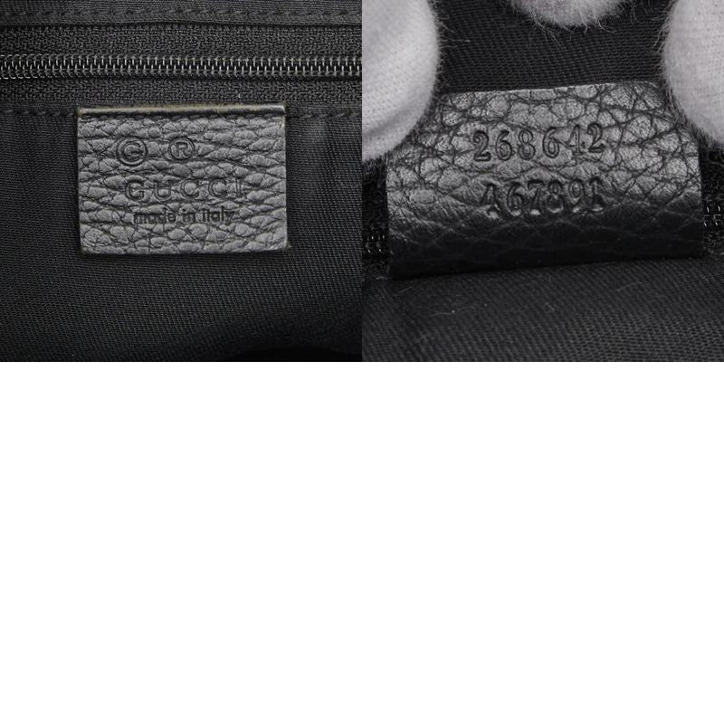 Gucci GG Canvas Abby Crossbody Shoulder Bag 268642 Black Canvas Leather Women's