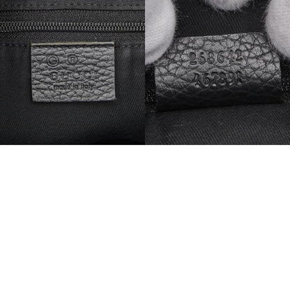 Gucci GG Canvas Abby Crossbody Shoulder Bag 268642 Black Canvas Leather Women's