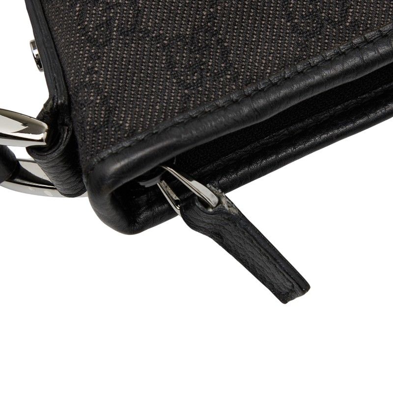 Gucci GG Canvas Abby Crossbody Shoulder Bag 268642 Black Canvas Leather Women's