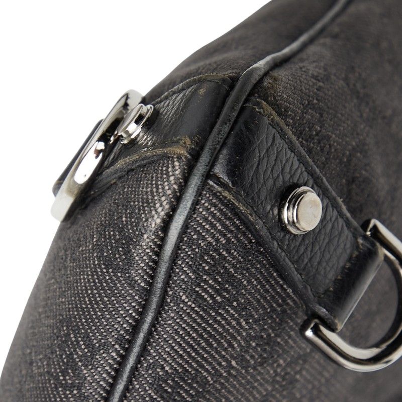 Gucci GG Canvas Abby Crossbody Shoulder Bag 268642 Black Canvas Leather Women's